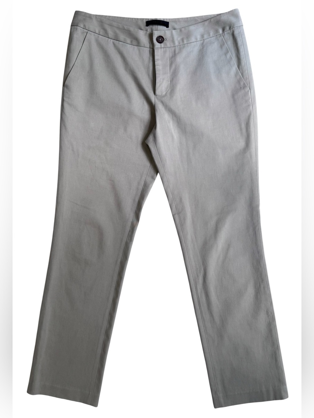 The Row Beige khaki Cotton Straight Leg Trouser Pants Size 6